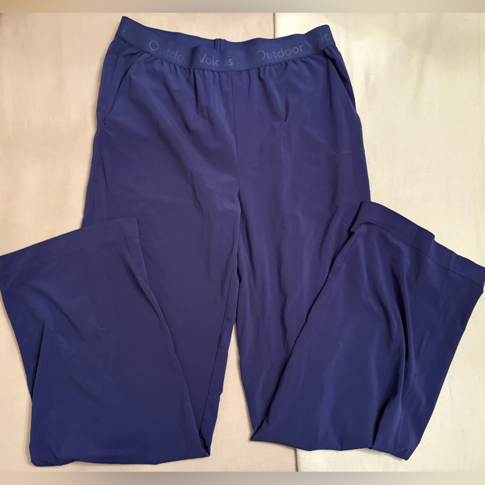 outdoor voices flowy purple light weight track pants